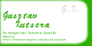 gusztav kutsera business card